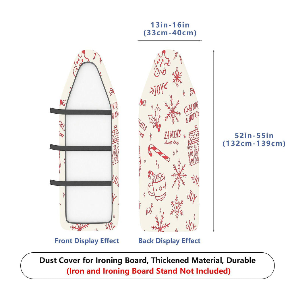 1-Piece Christmas Snowflake Candy Cane  Ironing Board Cover, Universal Size, Without Board