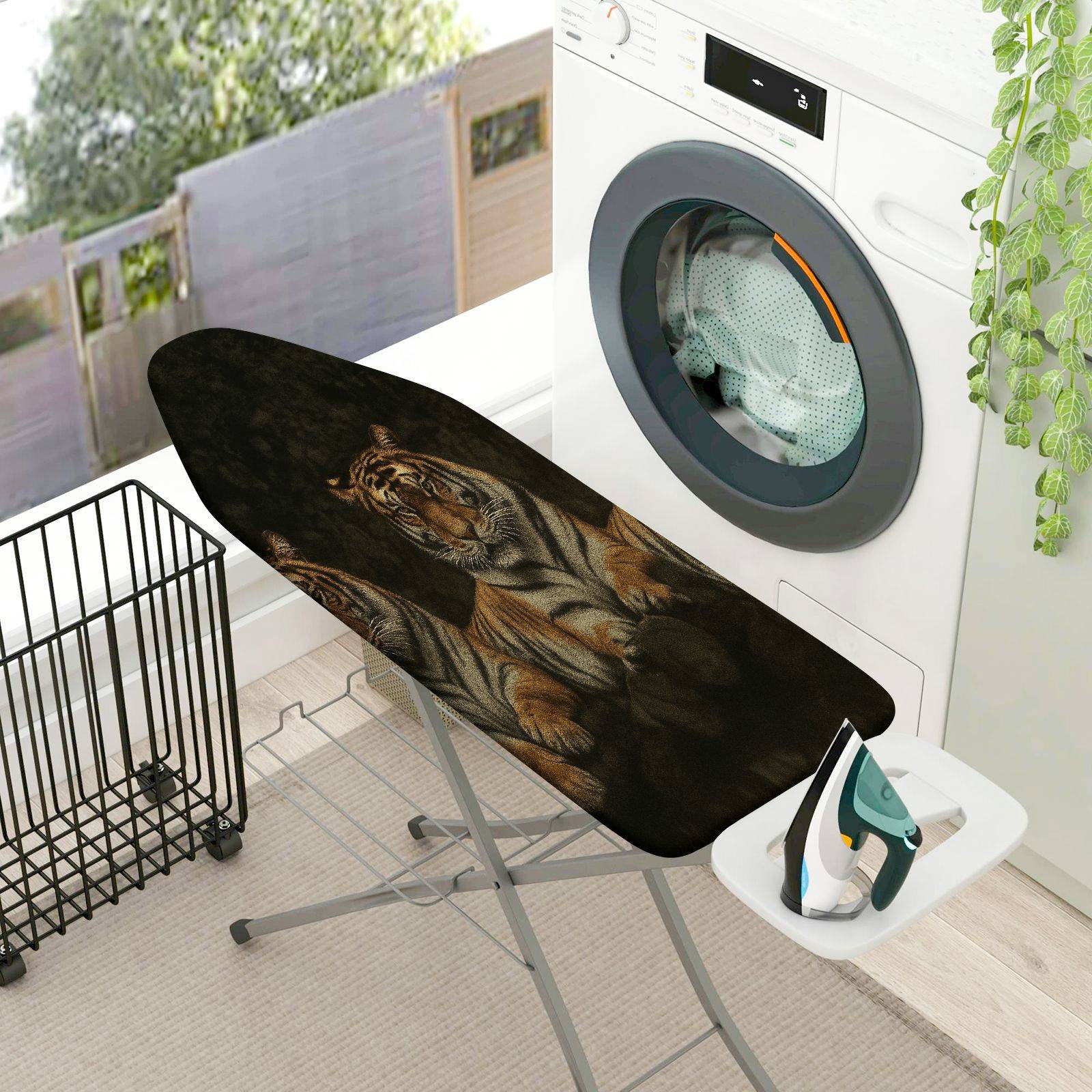 1-Piece Tiger Animal Wildlife  Ironing Board Cover, Universal Size, Without Board