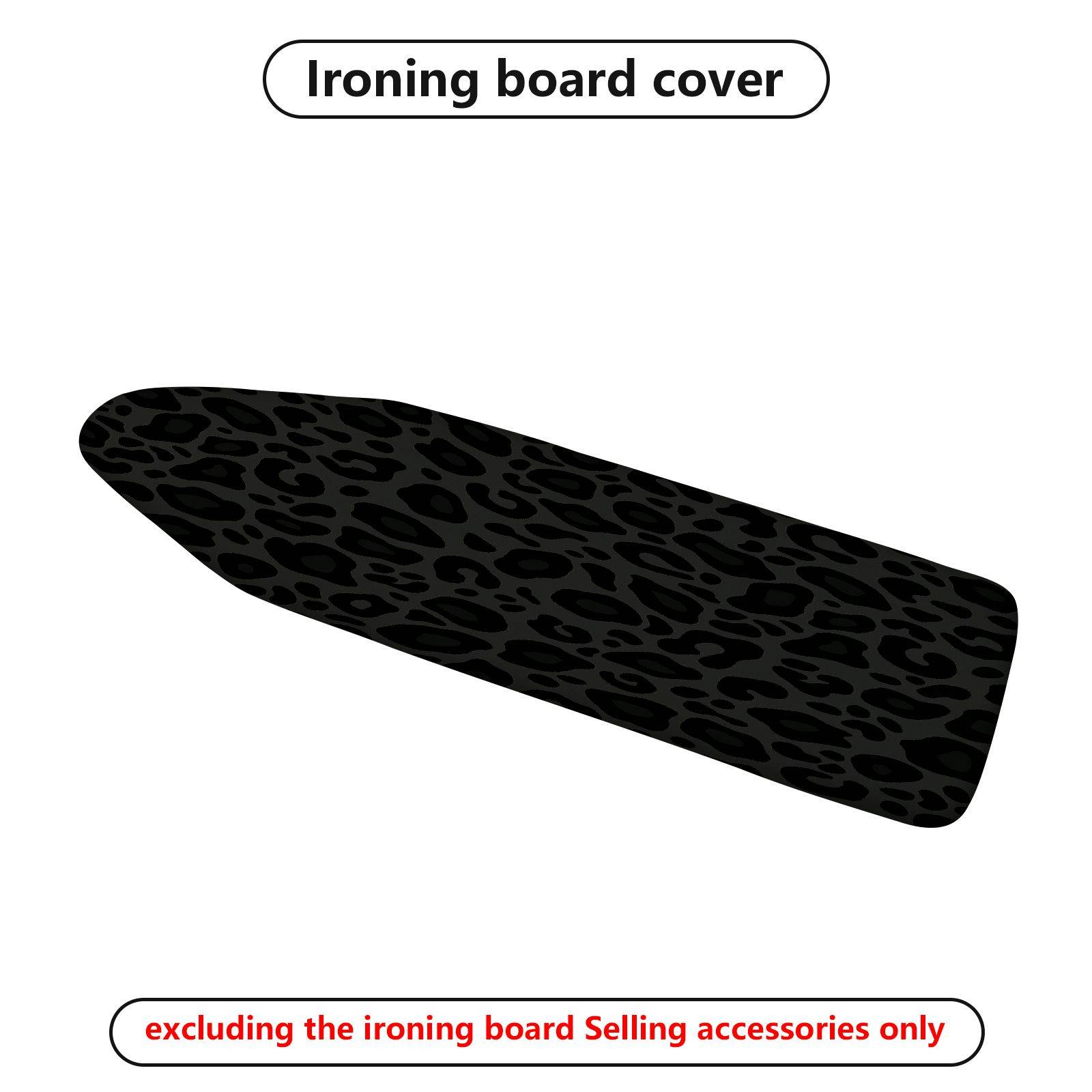1-Piece Leopard Print Black Pattern Animal  Ironing Board Cover, Universal Size, Without Board