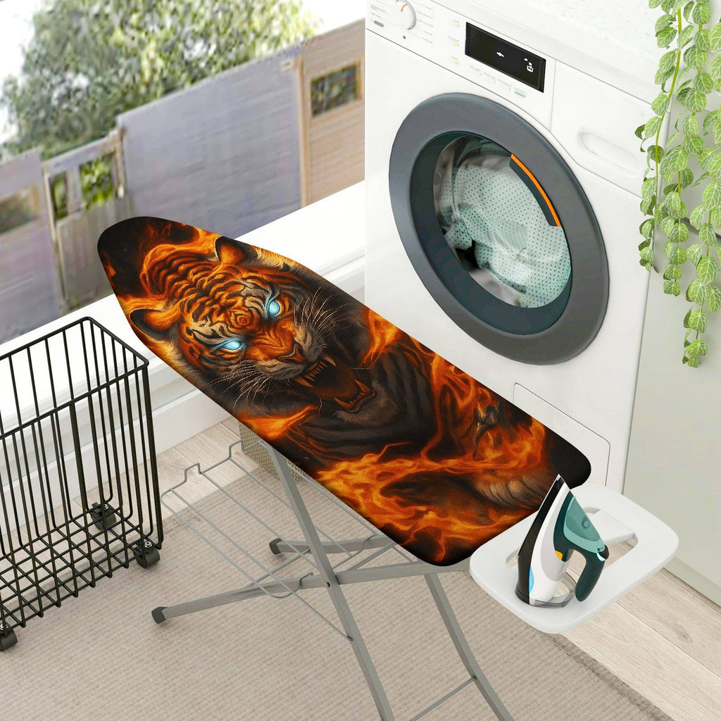 1-Piece Fire Tiger Animal Artistic  Ironing Board Cover, Universal Size, Without Board