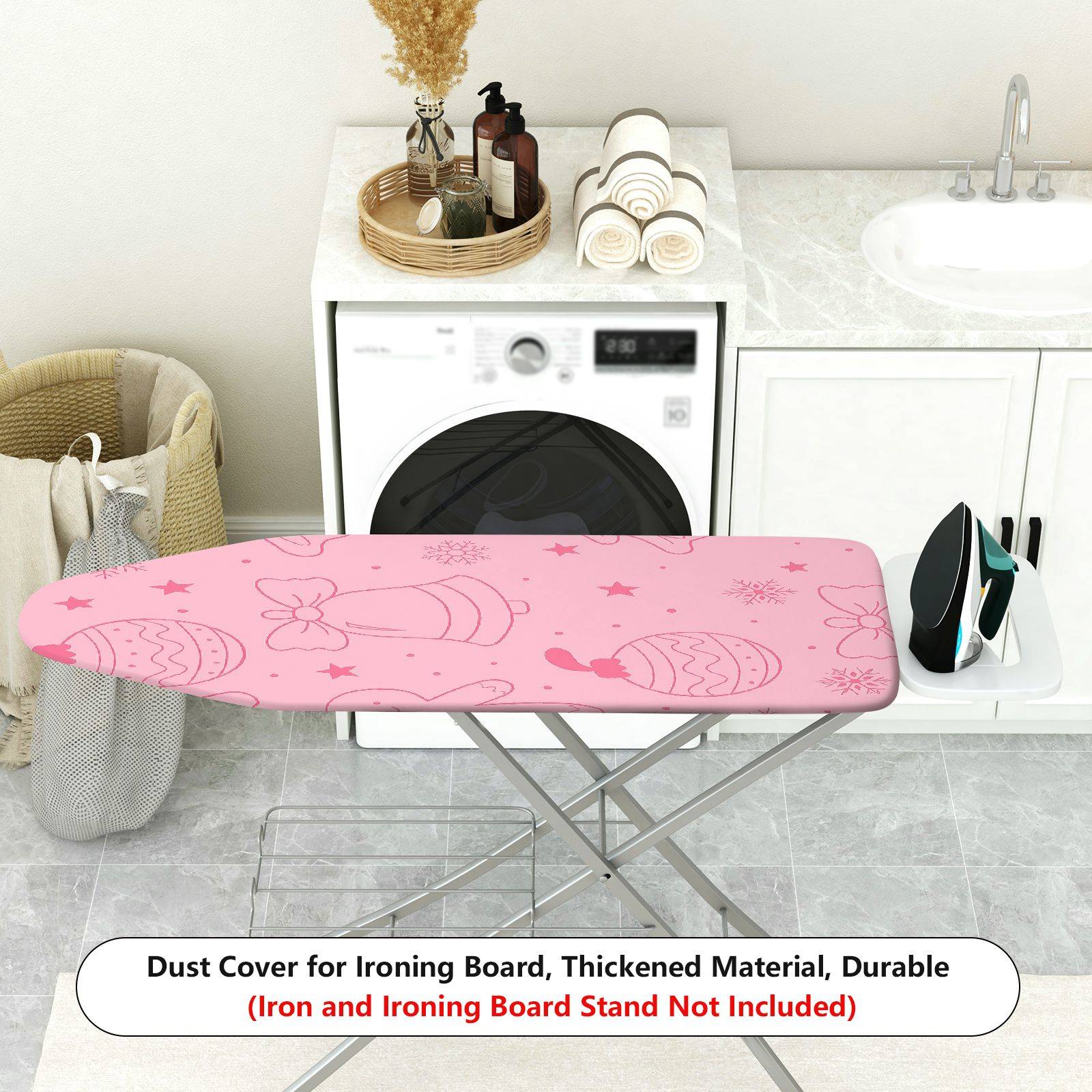1-Piece Christmas Bell Star Ornament  Ironing Board Cover, Universal Size, Without Board