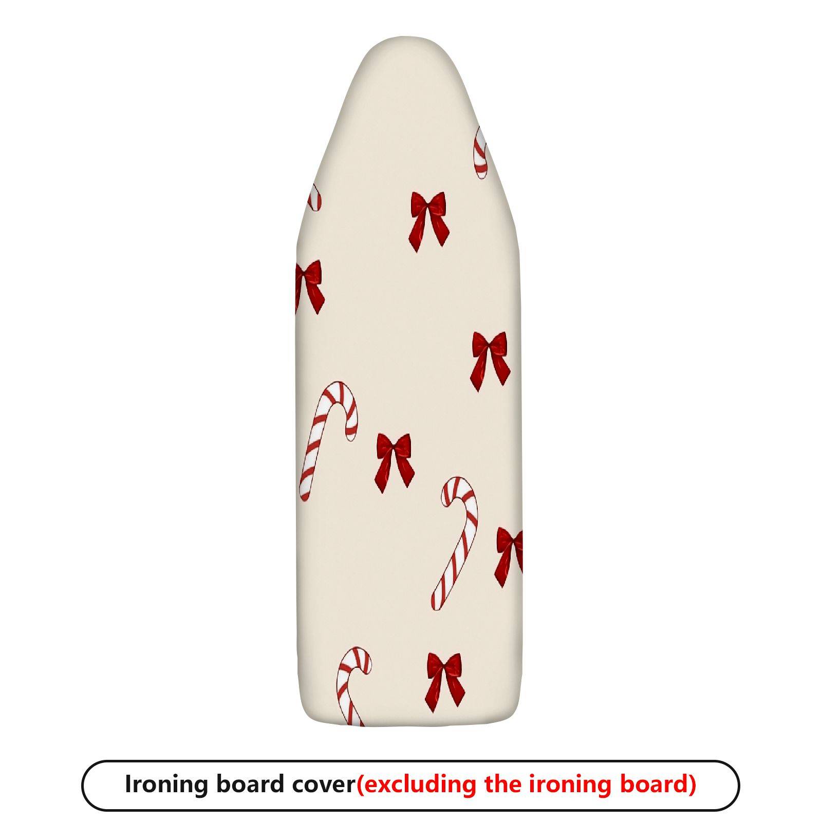 1-Piece Christmas Candy Cane Bow Holiday  Ironing Board Cover, Universal Size, Without Board