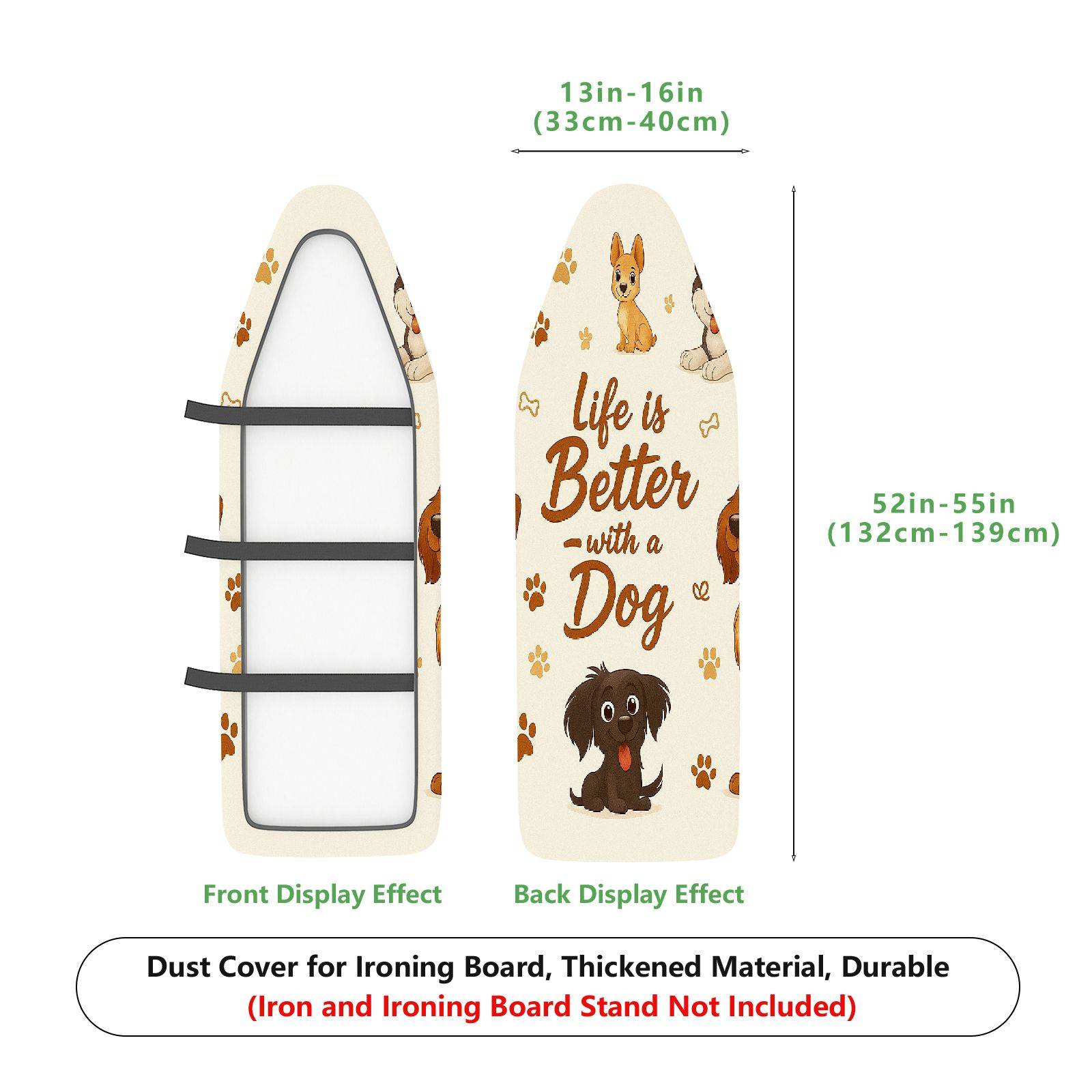1-Piece Dog Paw Print Animal  Ironing Board Cover, Universal Size, Without Board