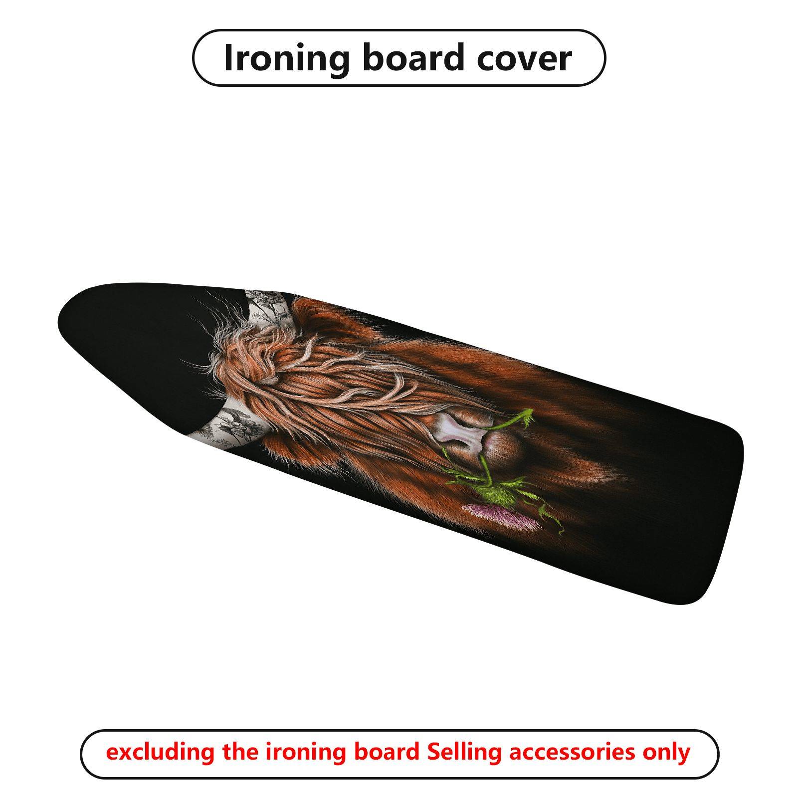 1-Piece Highland Cow Animal Nature  Ironing Board Cover, Universal Size, Without Board