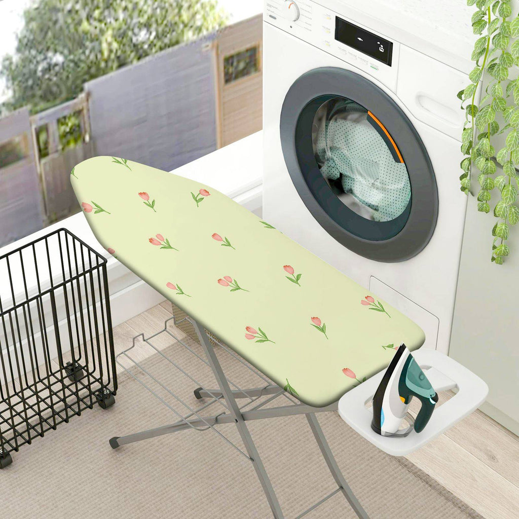 1-Piece Floral Pattern Pink Flowers Spring  Ironing Board Cover, Universal Size, Without Board