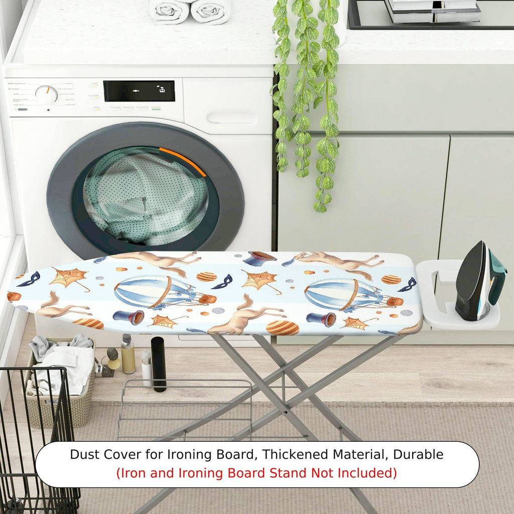 1-Piece Animals Hot Air Balloon Stars  Ironing Board Cover, Universal Size, Without Board