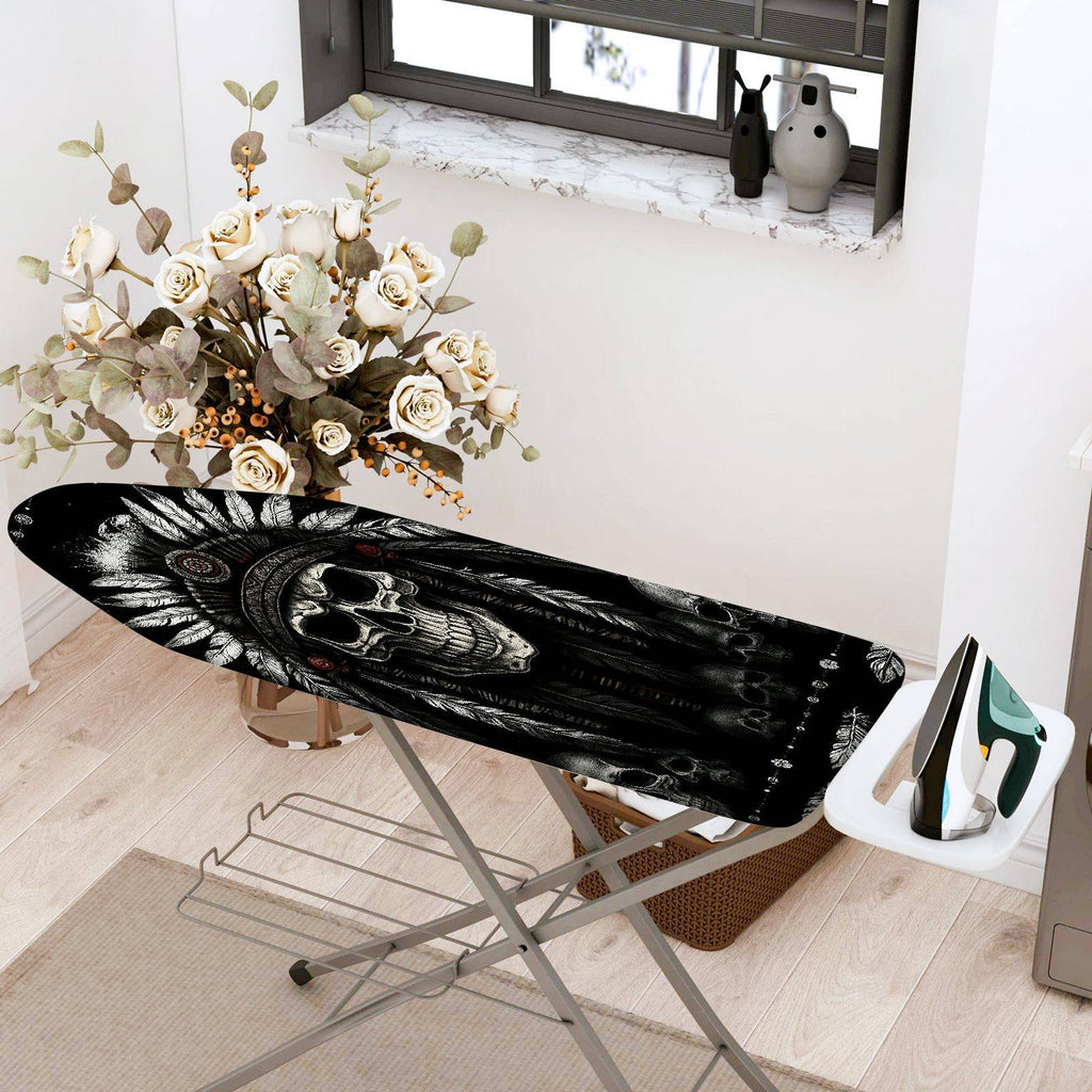 1-Piece Tribal Skull Feather  Ironing Board Cover, Universal Size, Without Board