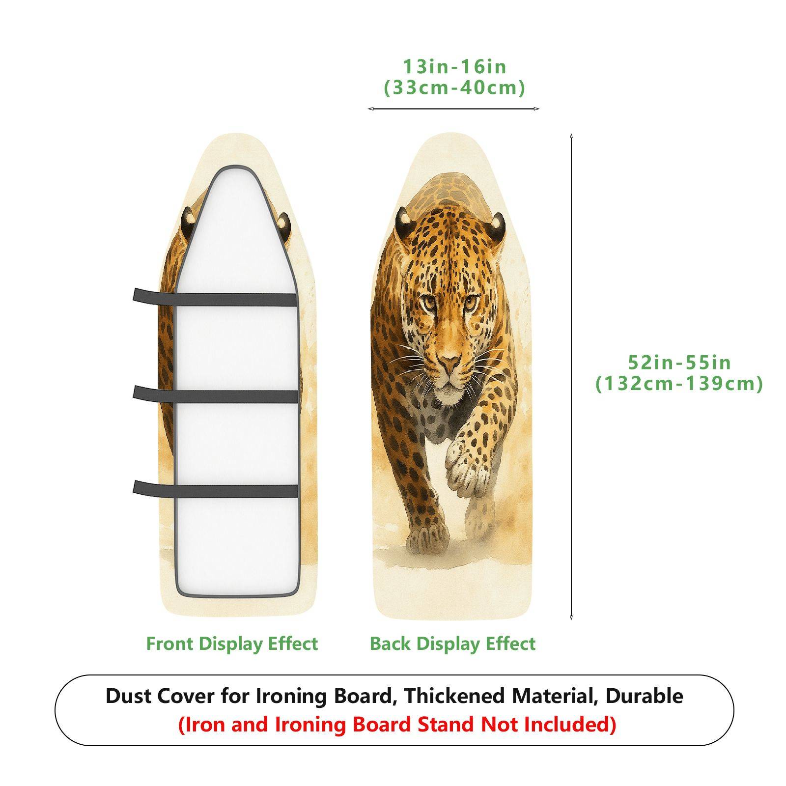 1-Piece Leopard Animal Print Exotic  Ironing Board Cover, Universal Size, Without Board