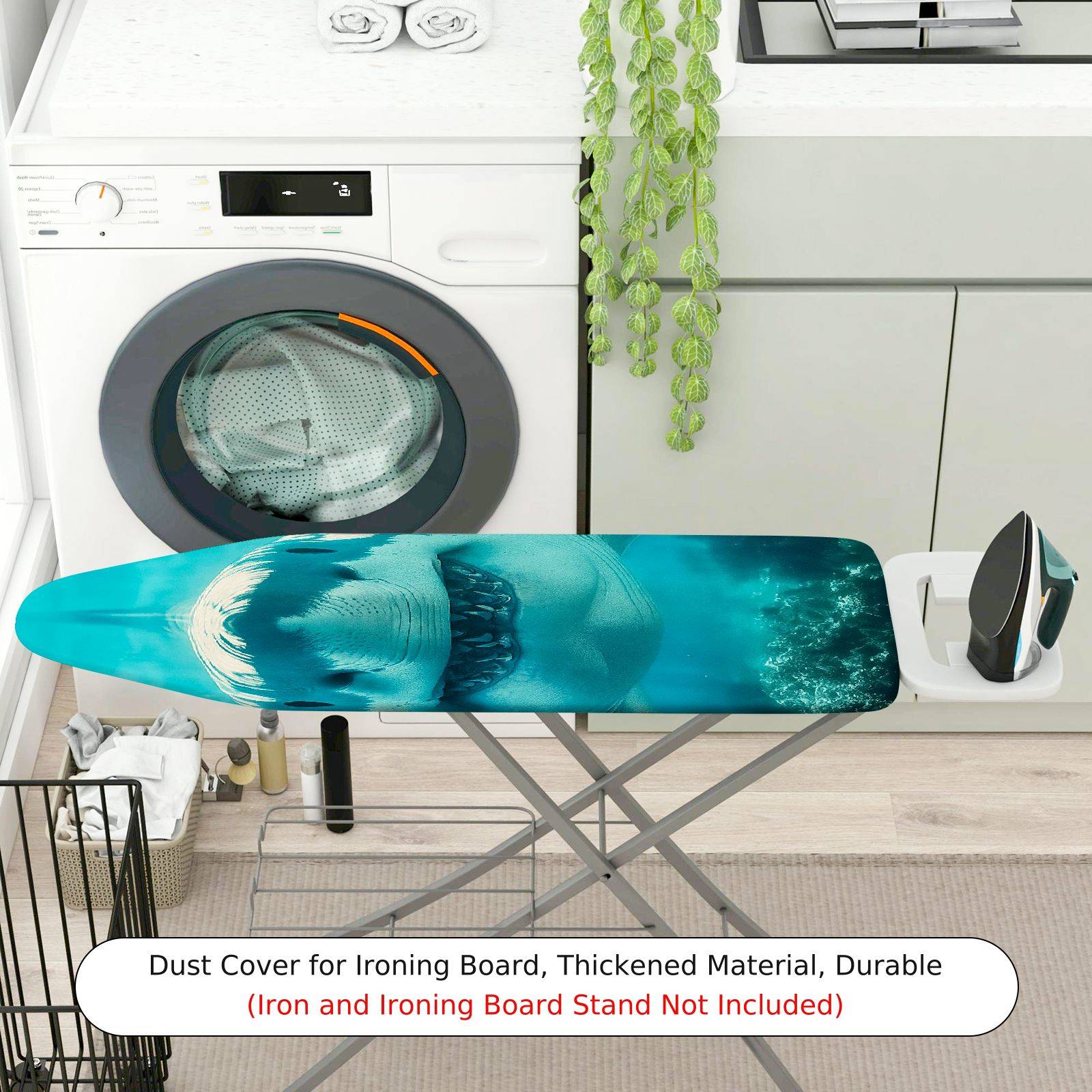 1-Piece Shark Ocean Blue  Ironing Board Cover, Universal Size, Without Board