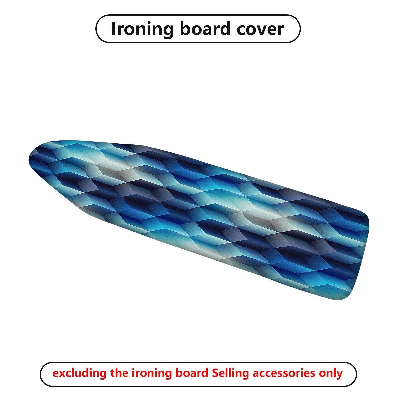 1-Piece Geometric Blue Abstract  Ironing Board Cover, Universal Size, Without Board