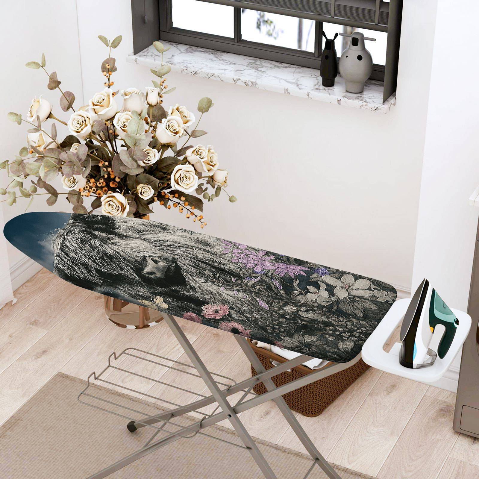 1-Piece Floral Animal Nature  Ironing Board Cover, Universal Size, Without Board