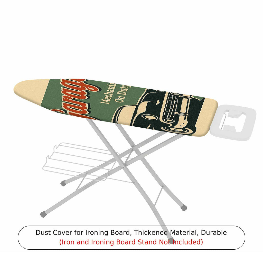 1-Piece Retro Car Garage Mechanic  Ironing Board Cover, Universal Size, Without Board