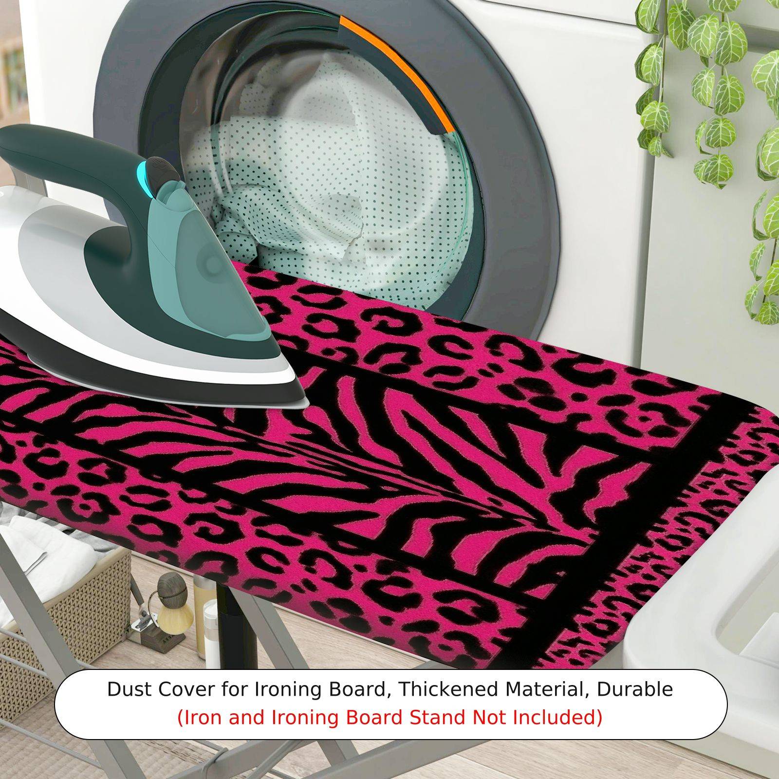 1-Piece Zebra Leopard Pink  Ironing Board Cover, Universal Size, Without Board