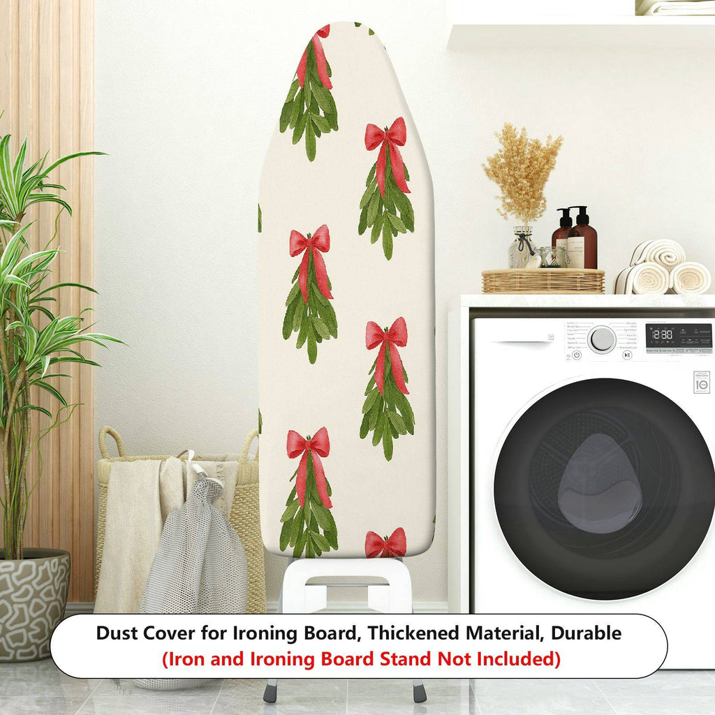 1-Piece Christmas Bow Greenery  Ironing Board Cover, Universal Size, Without Board