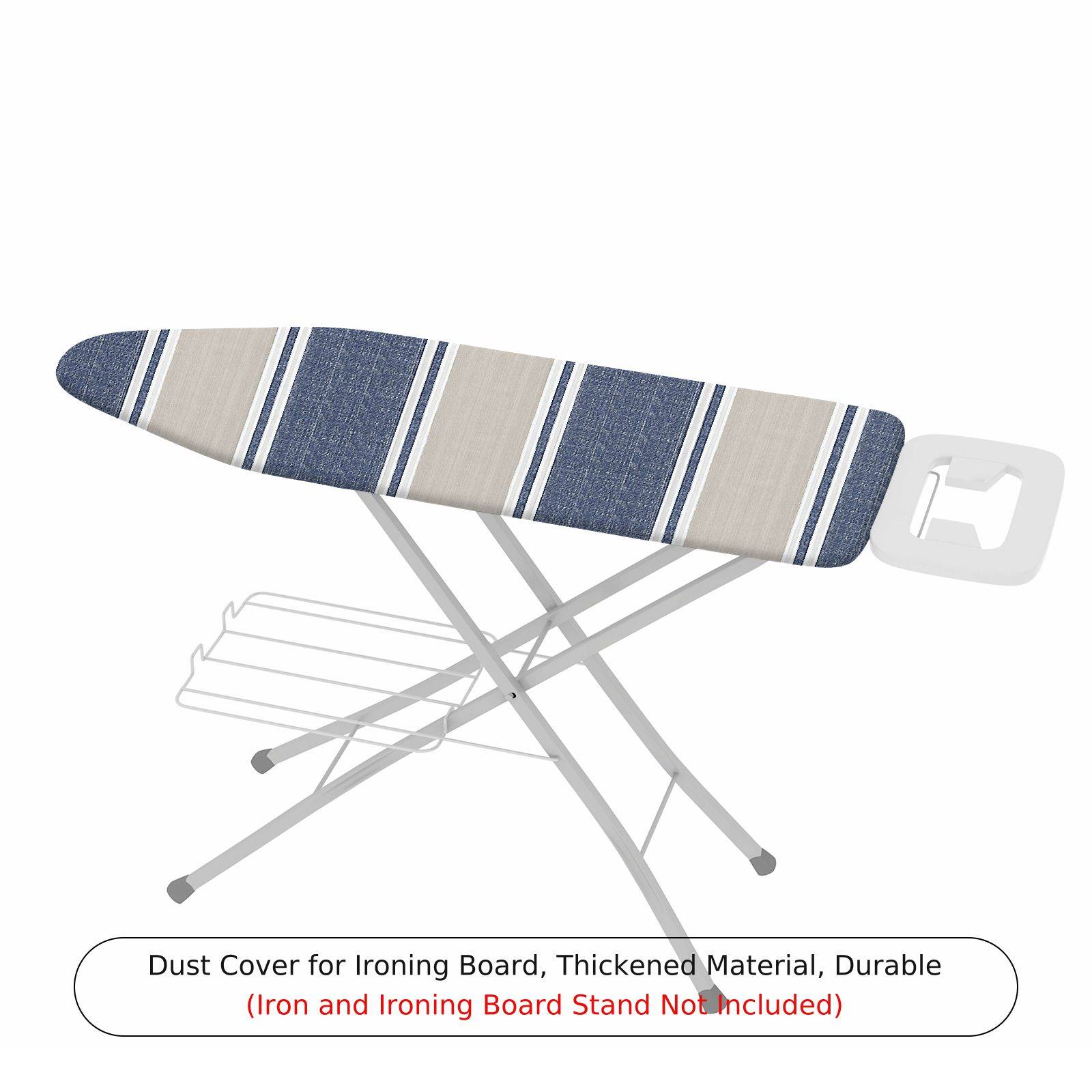 1-Piece Stripe Blue Beige Elegant  Ironing Board Cover, Universal Size, Without Board