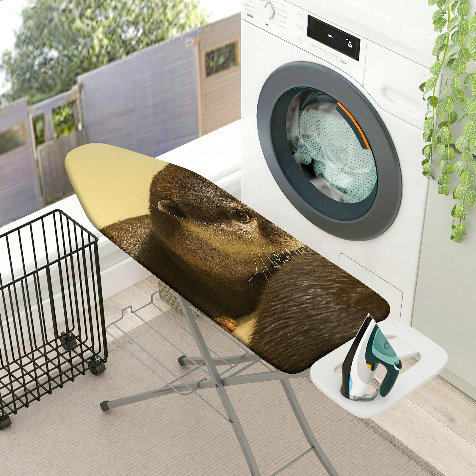1-Piece Animal Otter Wildlife  Ironing Board Cover, Universal Size, Without Board