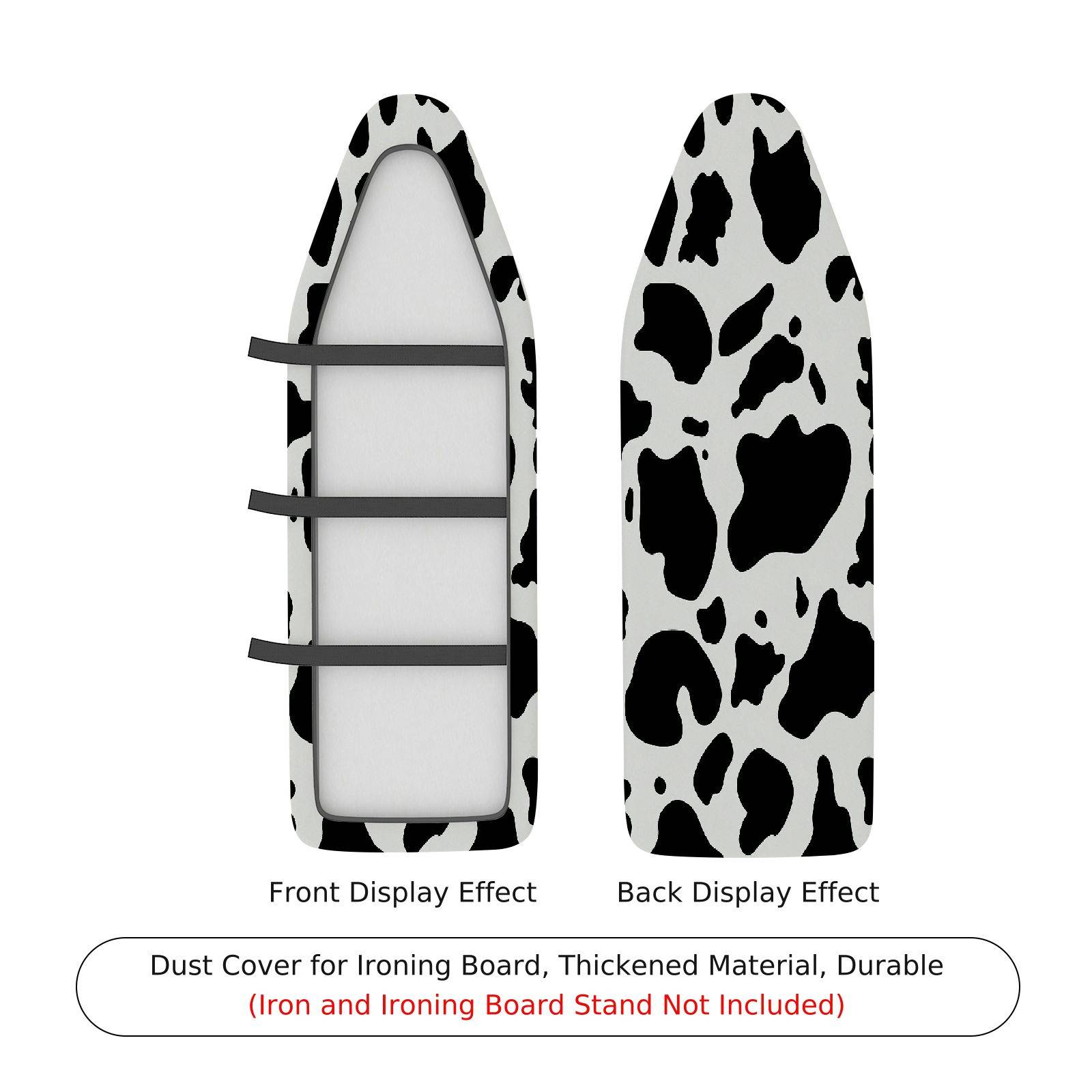 1-Piece Cow Print Pattern Black and White Animal  Ironing Board Cover, Universal Size, Without Board