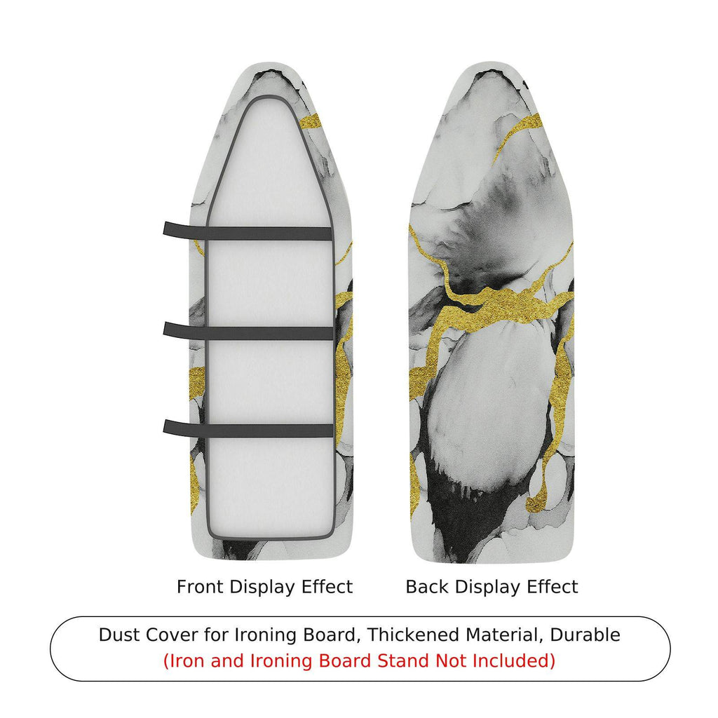 1-Piece Marble Gold Abstract  Ironing Board Cover, Universal Size, Without Board