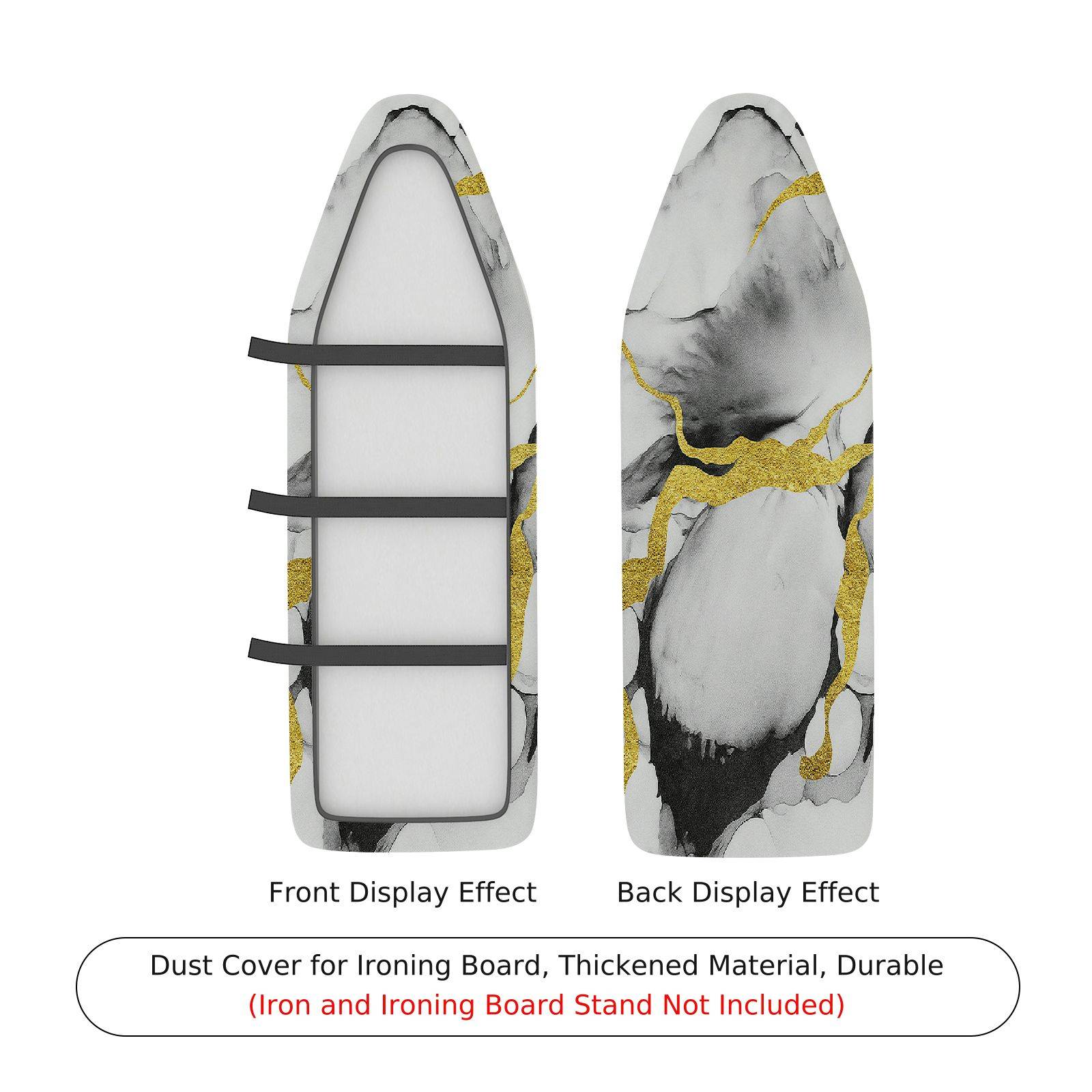 1-Piece Marble Gold Abstract  Ironing Board Cover, Universal Size, Without Board