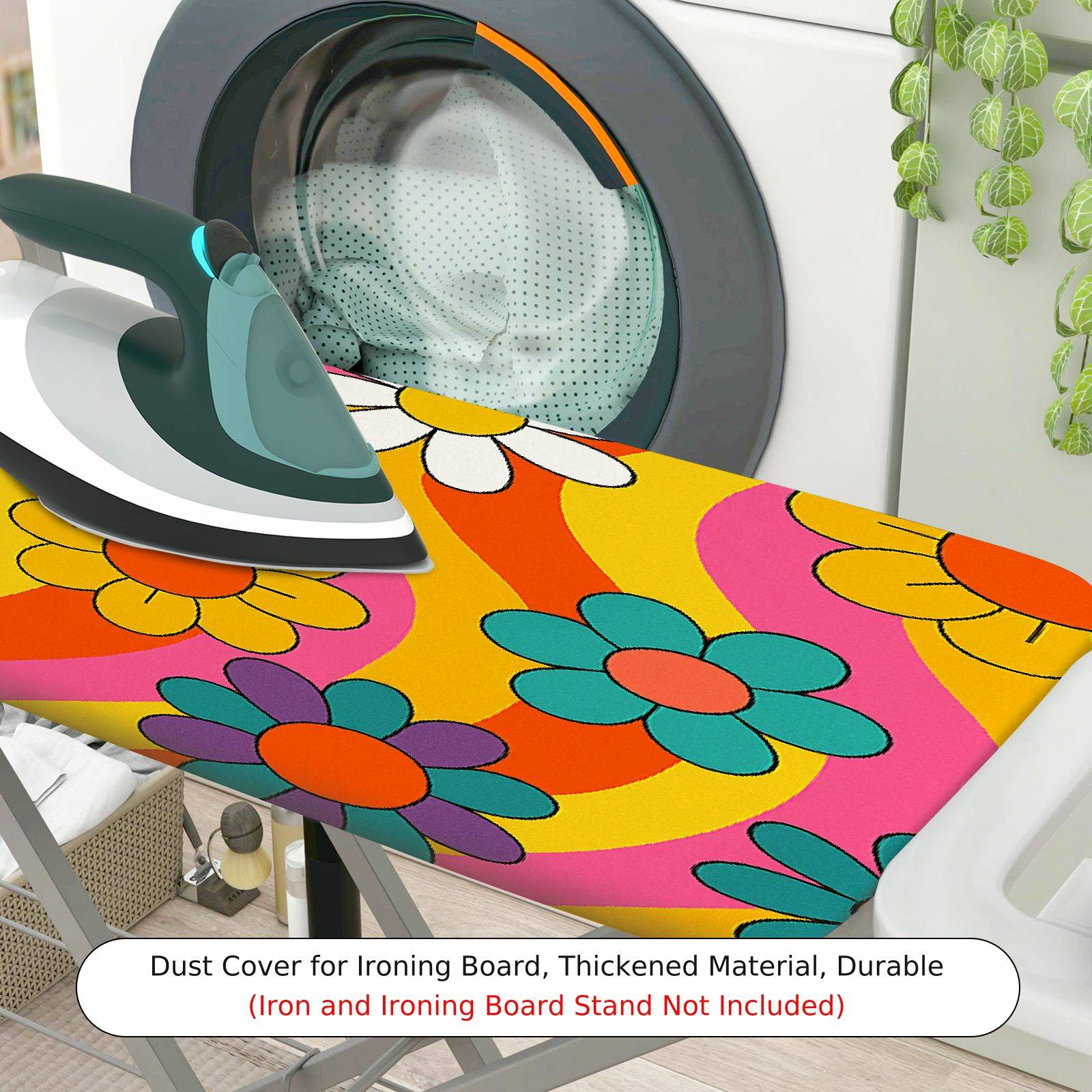 1-Piece Floral Colorful Retro  Ironing Board Cover, Universal Size, Without Board