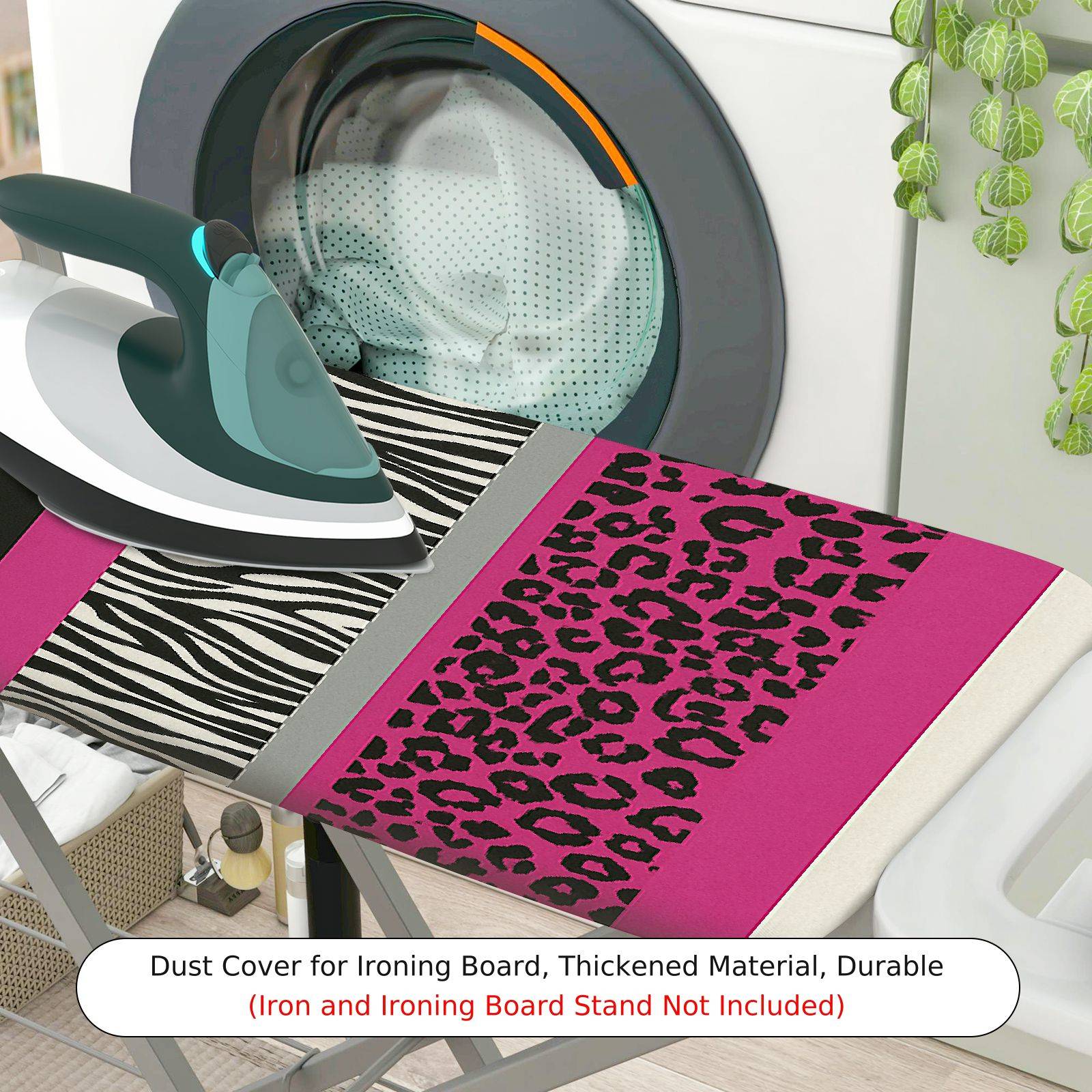 1-Piece Leopard Zebra Pink  Ironing Board Cover, Universal Size, Without Board