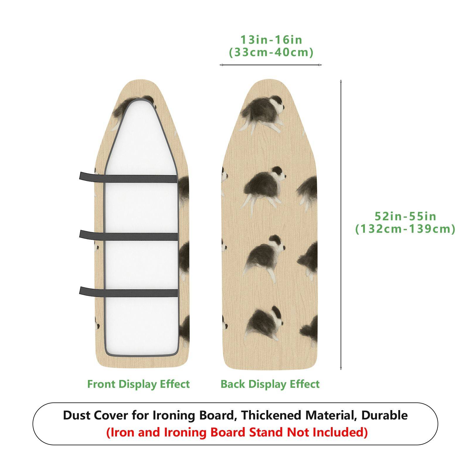 1-Piece Dog Pattern Beige Cute  Ironing Board Cover, Universal Size, Without Board