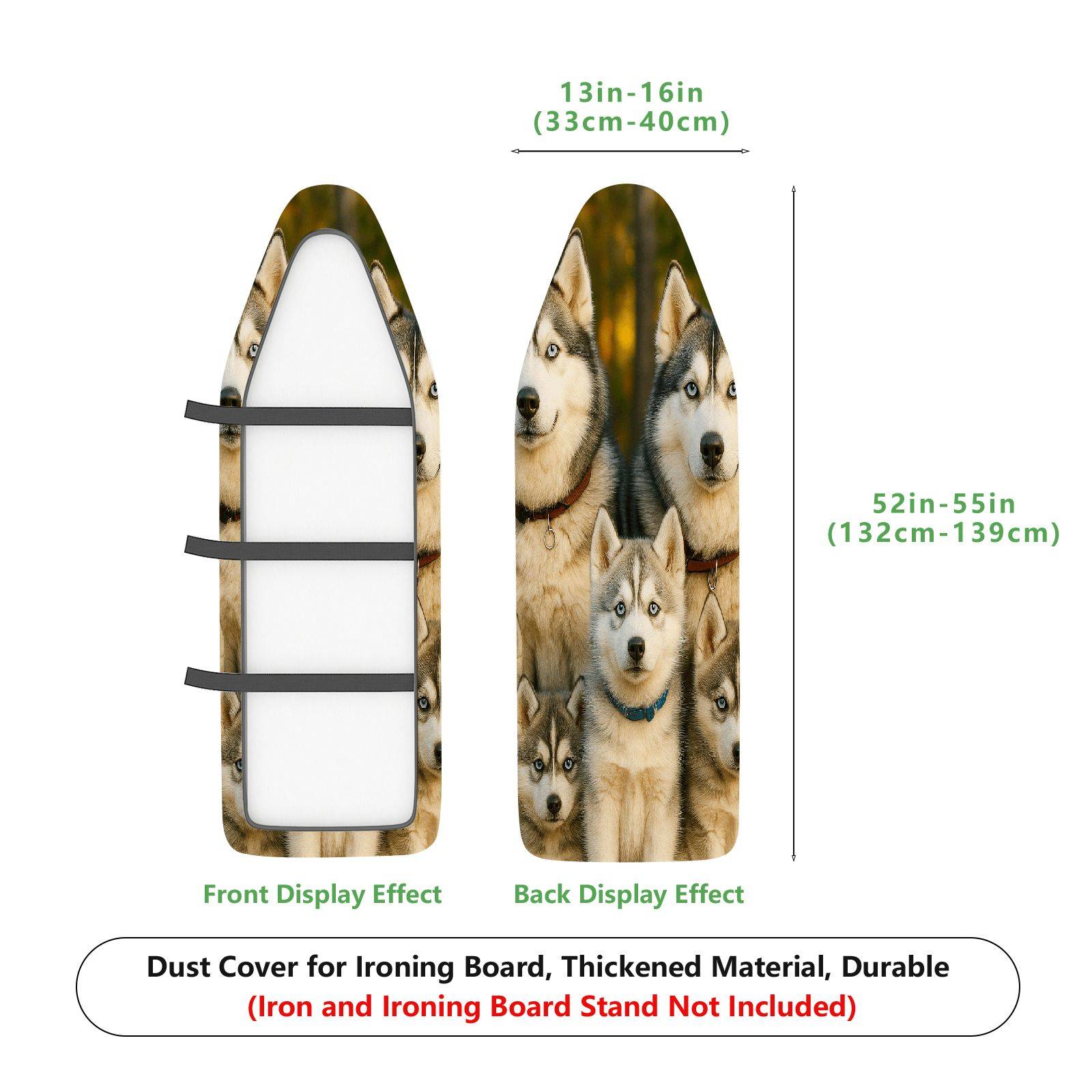1-Piece Dog Husky Animal  Ironing Board Cover, Universal Size, Without Board