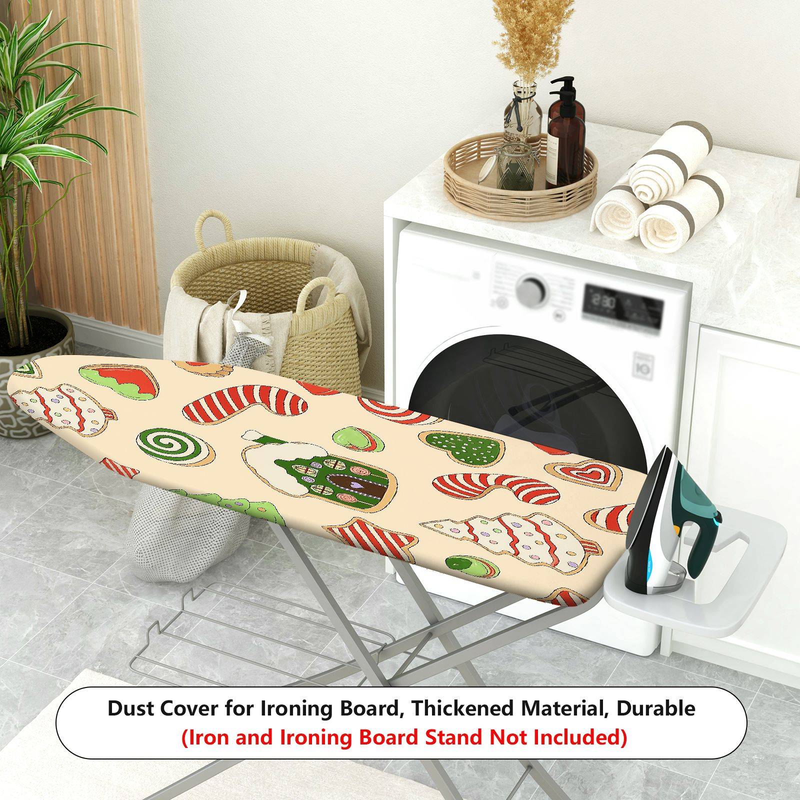 1-Piece Christmas Candy Gingerbread  Ironing Board Cover, Universal Size, Without Board