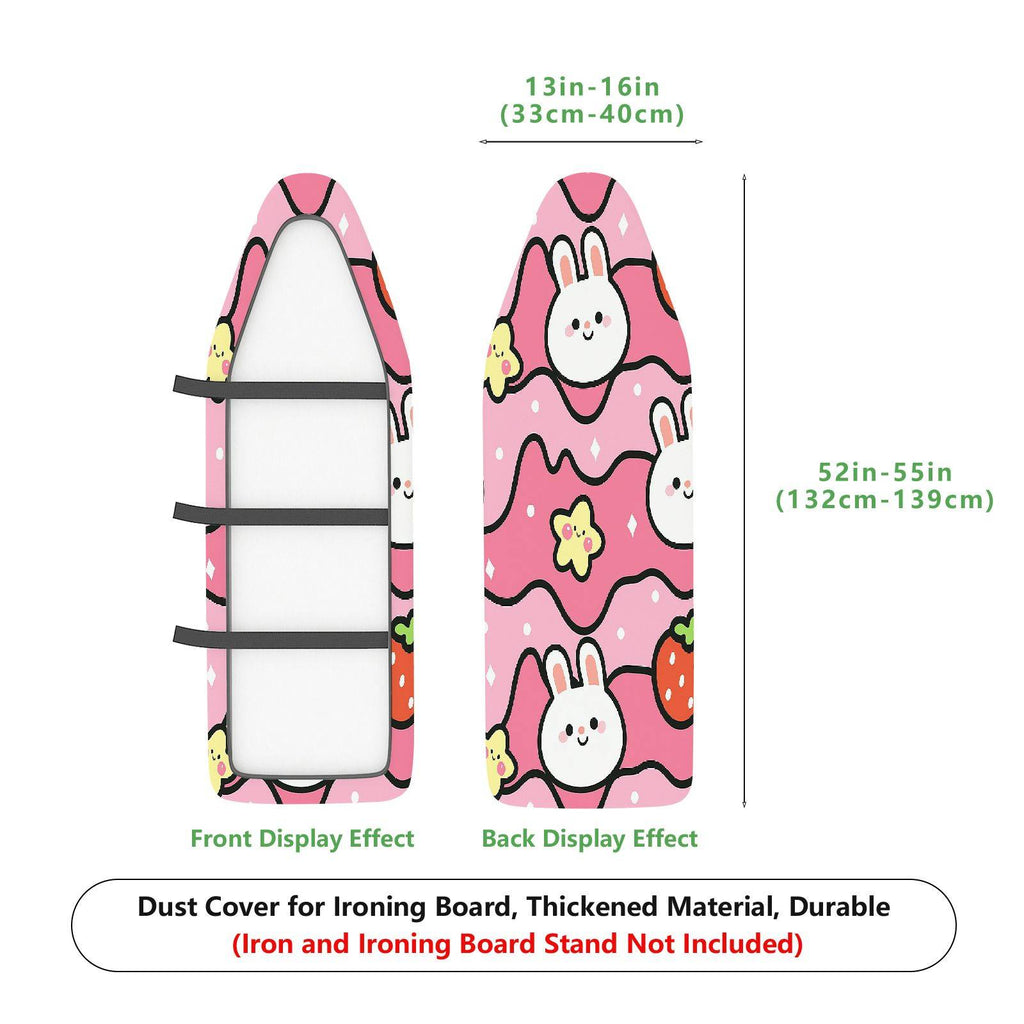 1-Piece Rabbit Strawberry Pink  Ironing Board Cover, Universal Size, Without Board