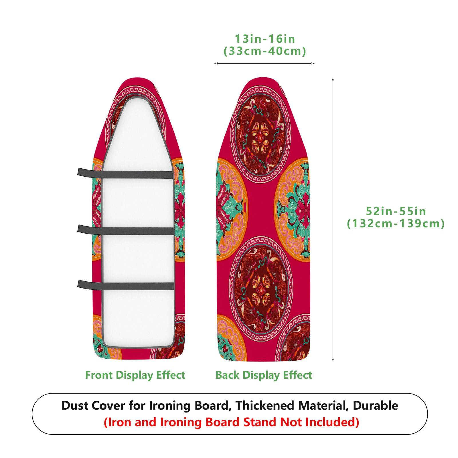 1-Piece Abstract Mandala Red  Ironing Board Cover, Universal Size, Without Board