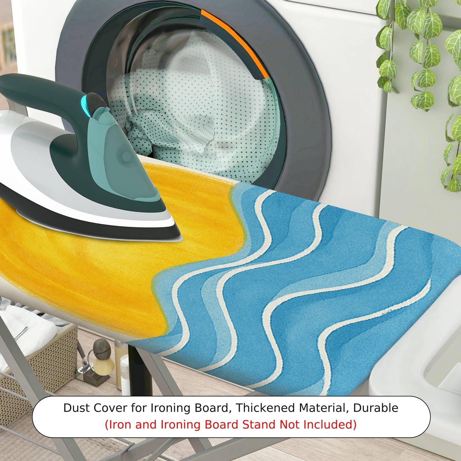 1-Piece Sunshine Ocean Waves  Ironing Board Cover, Universal Size, Without Board