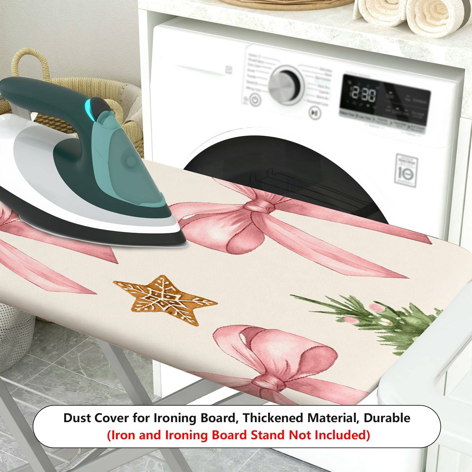 1-Piece Christmas Bow Tree  Ironing Board Cover, Universal Size, Without Board