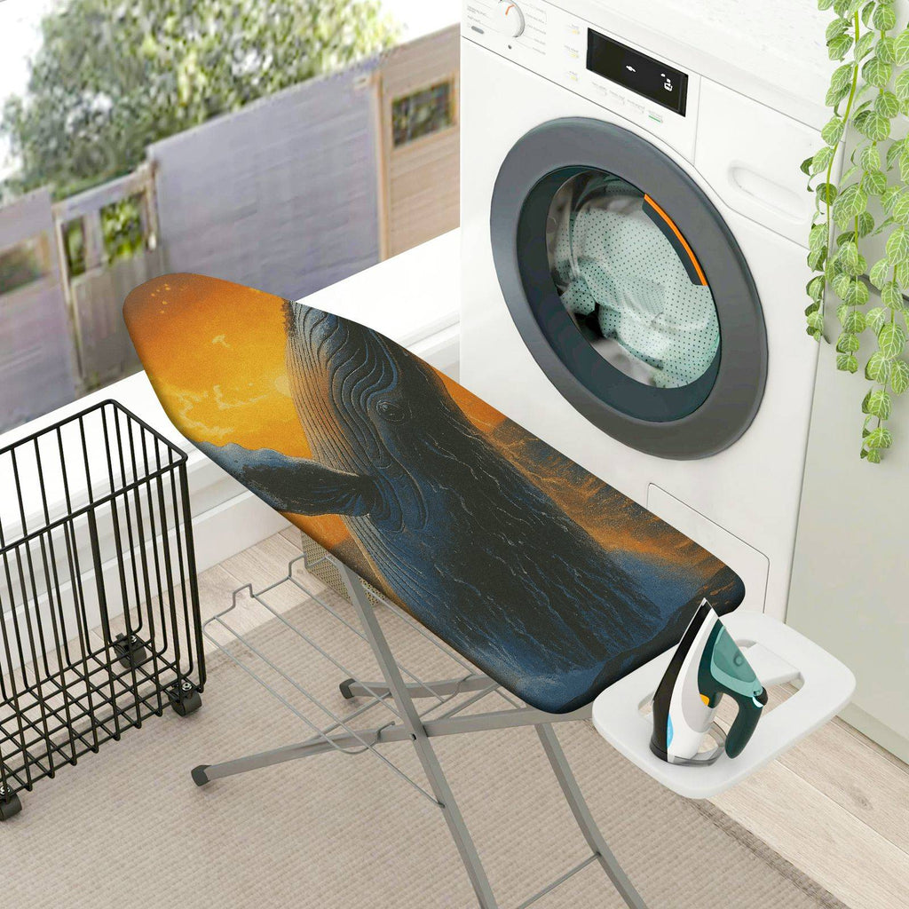 1-Piece Whale Ocean Sunset  Ironing Board Cover, Universal Size, Without Board
