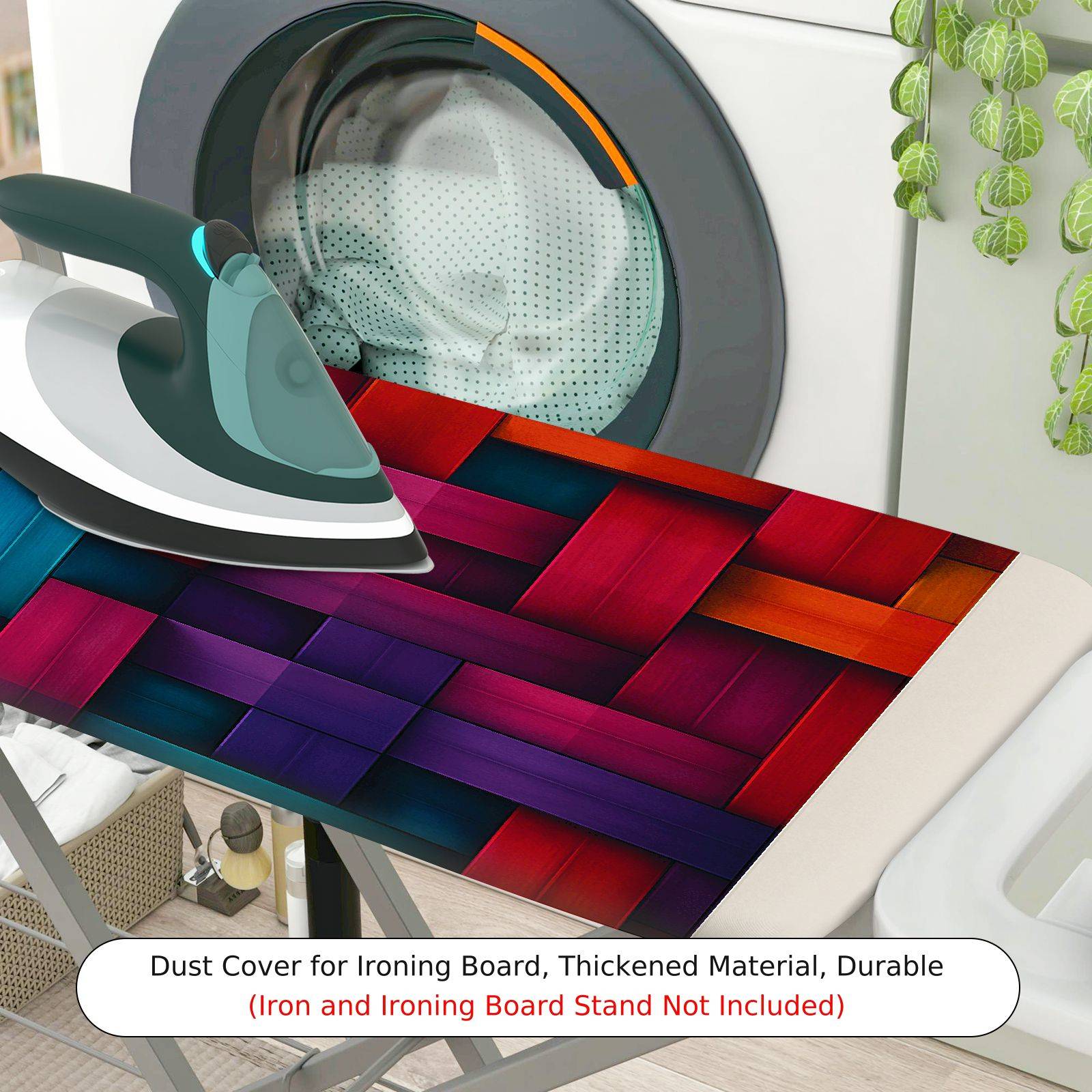 1-Piece Colorful Artistic Abstract  Ironing Board Cover, Universal Size, Without Board