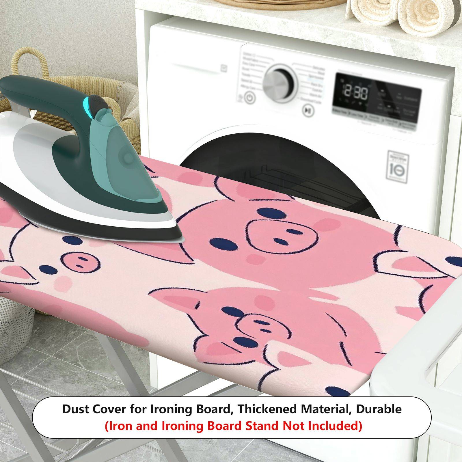 1-Piece Cute  Pig Pattern Animal Theme Pink  Ironing Board Cover, Universal Size, Without Board