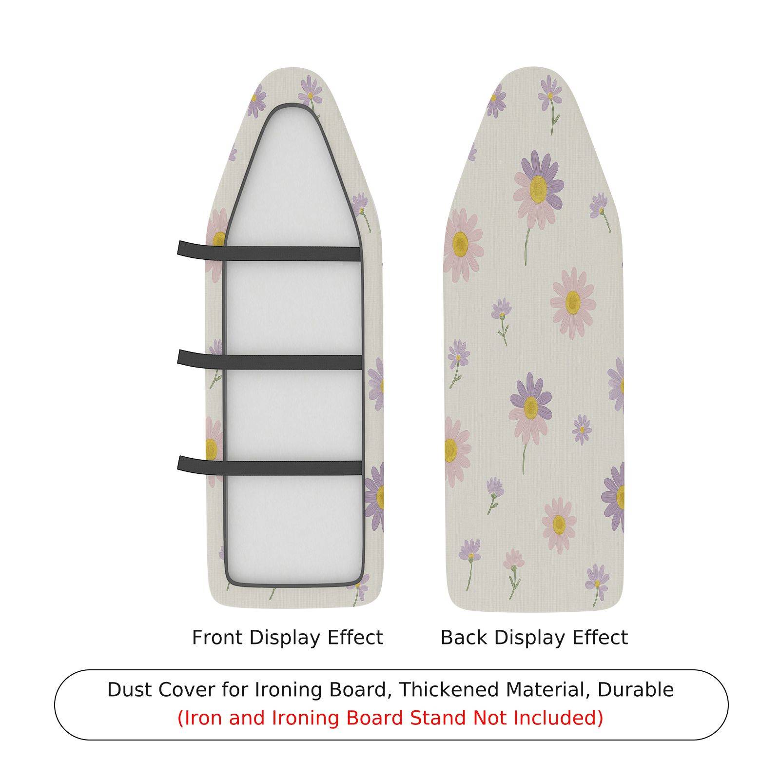1-Piece Floral Purple Pink  Ironing Board Cover, Universal Size, Without Board
