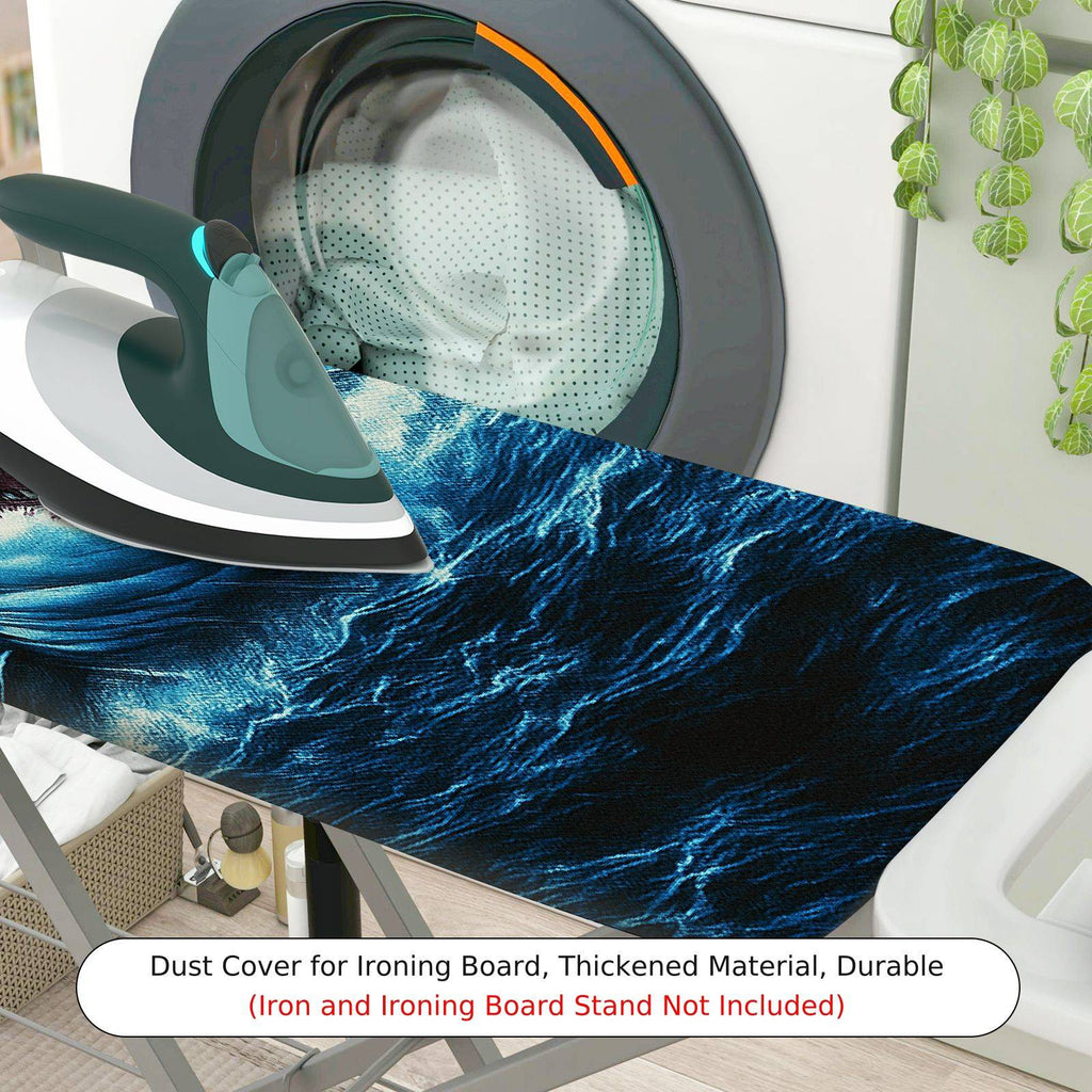 1-Piece Shark Lightning Ocean  Ironing Board Cover, Universal Size, Without Board