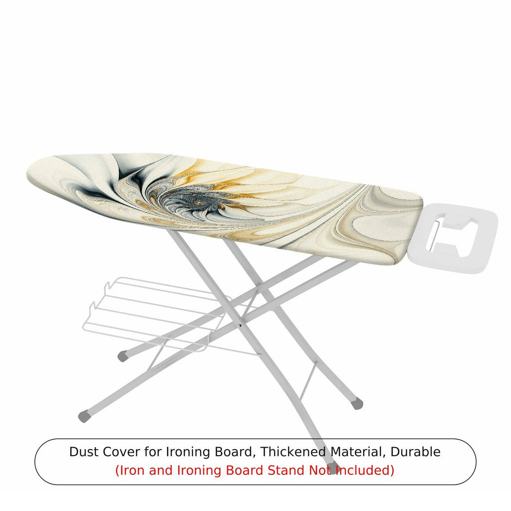 1-Piece Abstract Swirl Pattern Beige Black  Ironing Board Cover, Universal Size, Without Board