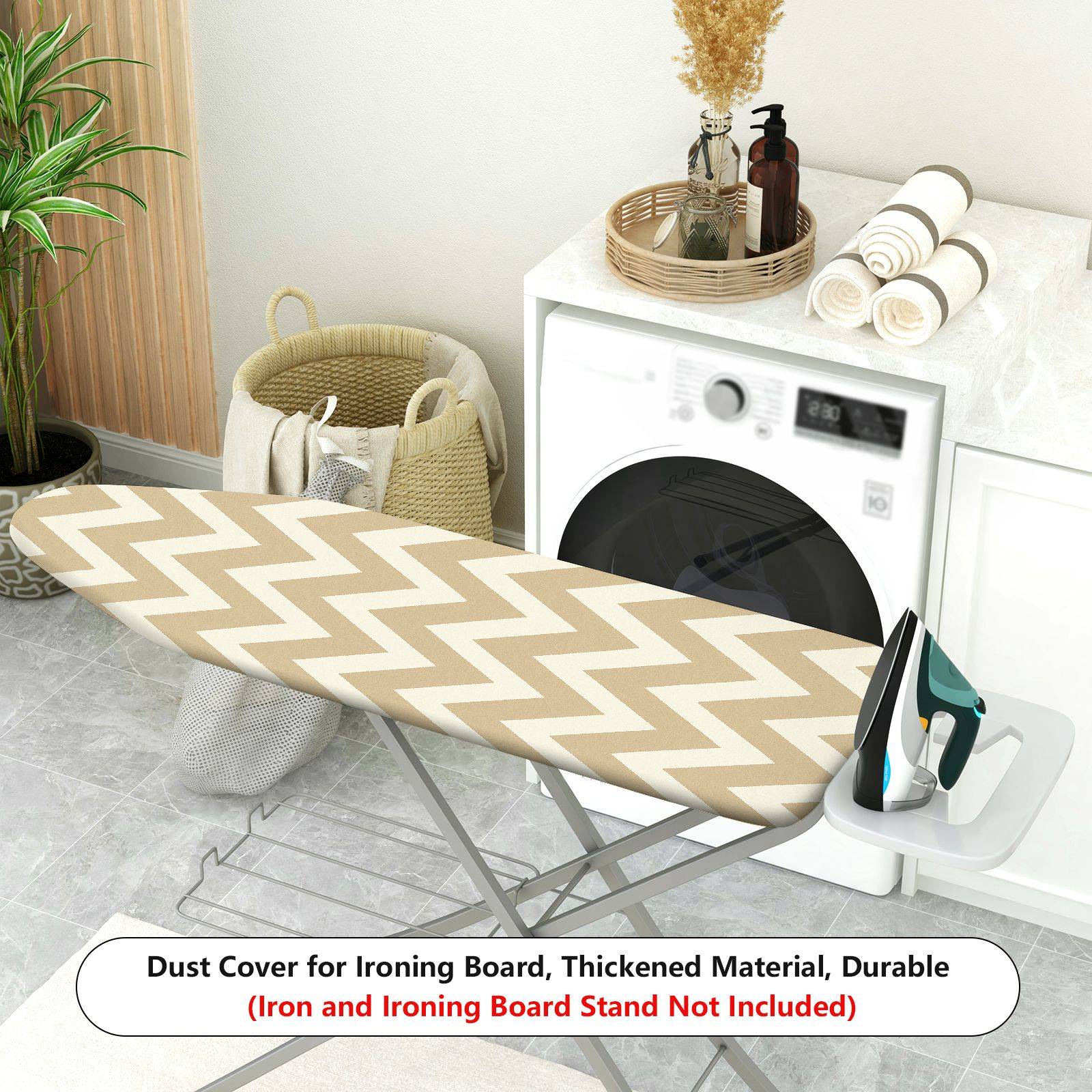 1-Piece Chevron Beige Zigzag  Ironing Board Cover, Universal Size, Without Board
