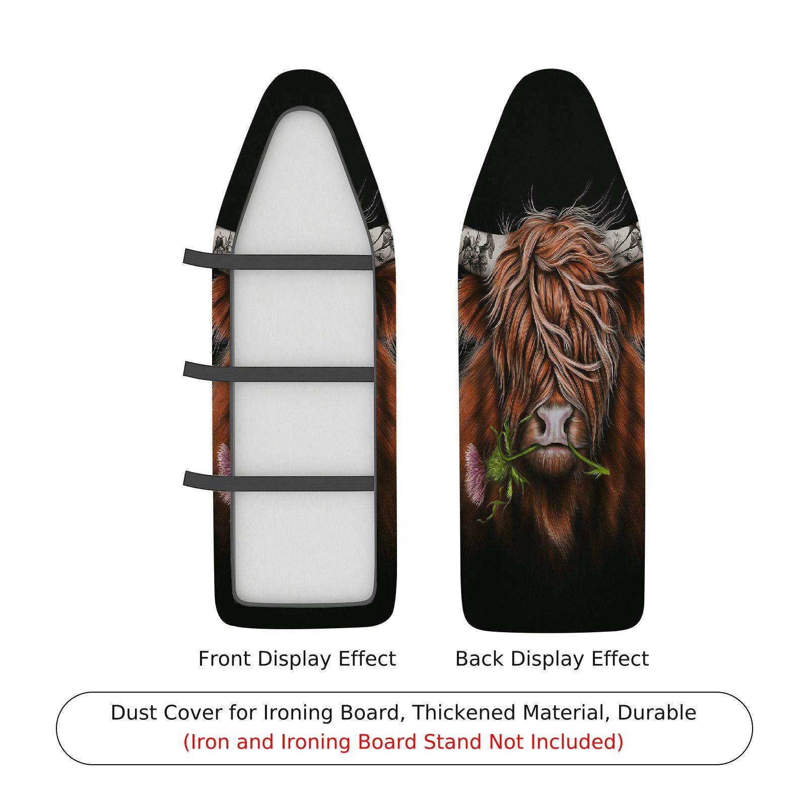 1-Piece Highland Cow Animal Nature  Ironing Board Cover, Universal Size, Without Board