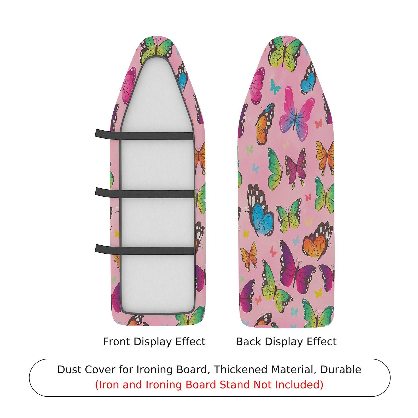 1-Piece Butterfly Colorful Pink  Ironing Board Cover, Universal Size, Without Board