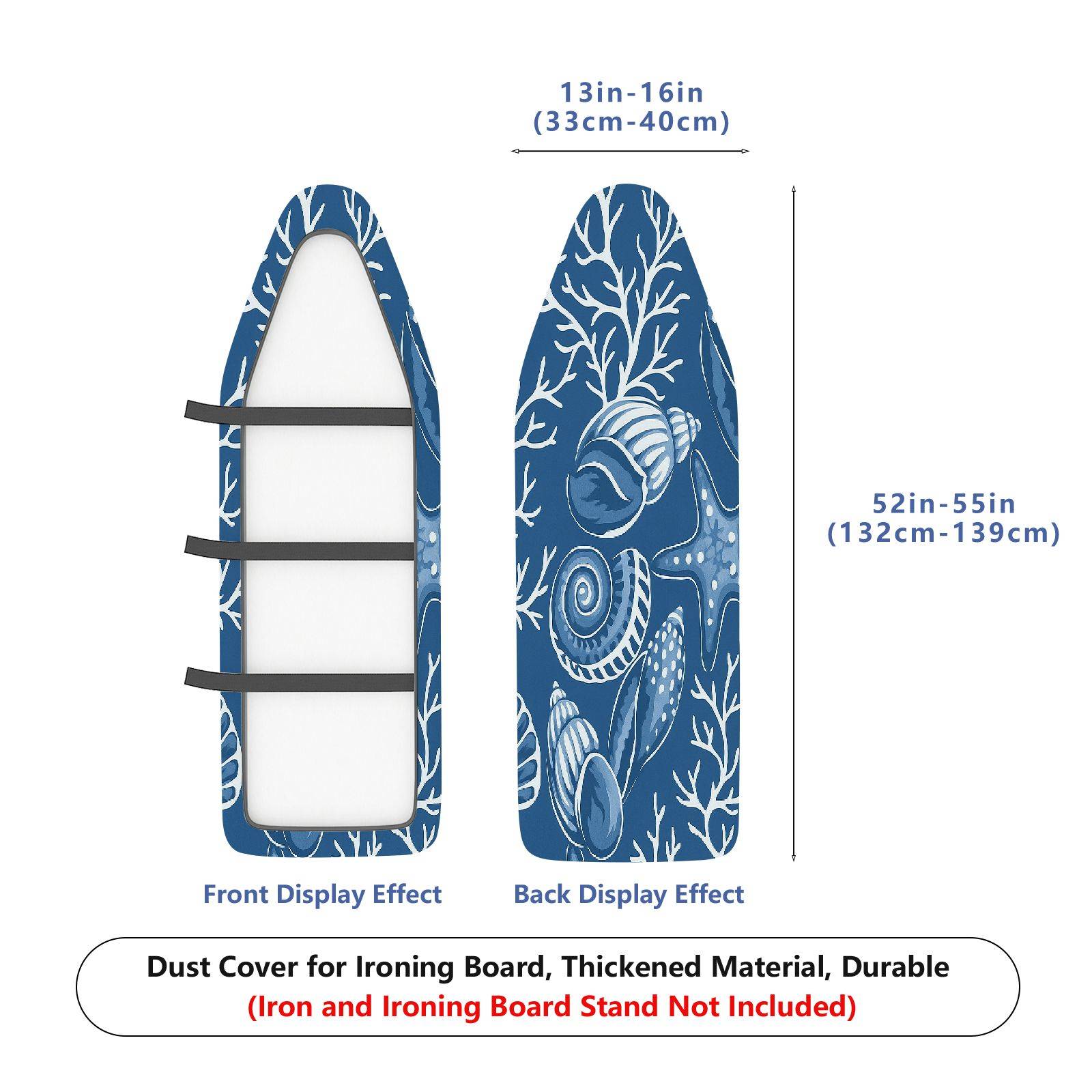 1-Piece Ocean Shell Star  Ironing Board Cover, Universal Size, Without Board