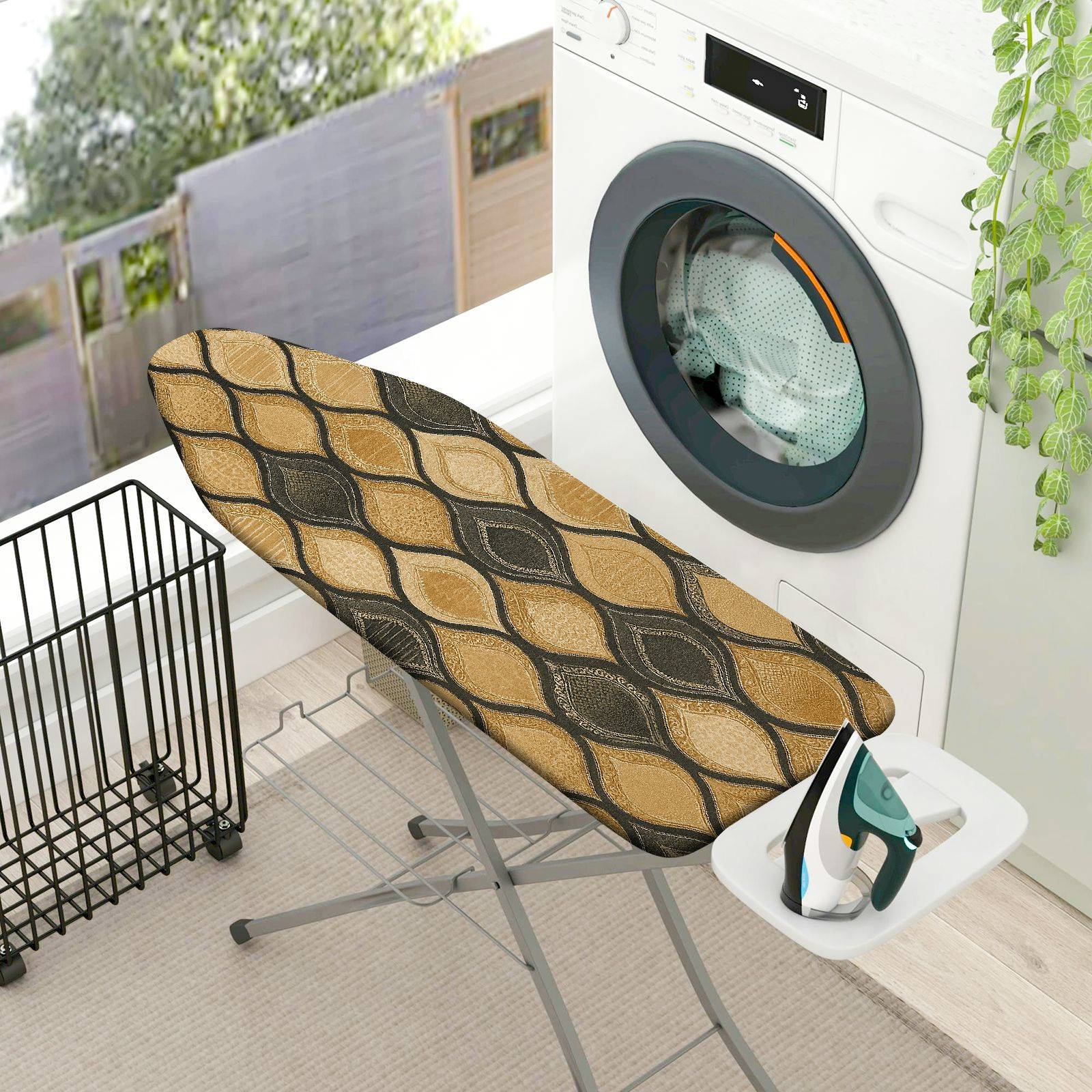 1-Piece Geometric Retro Modern  Ironing Board Cover, Universal Size, Without Board