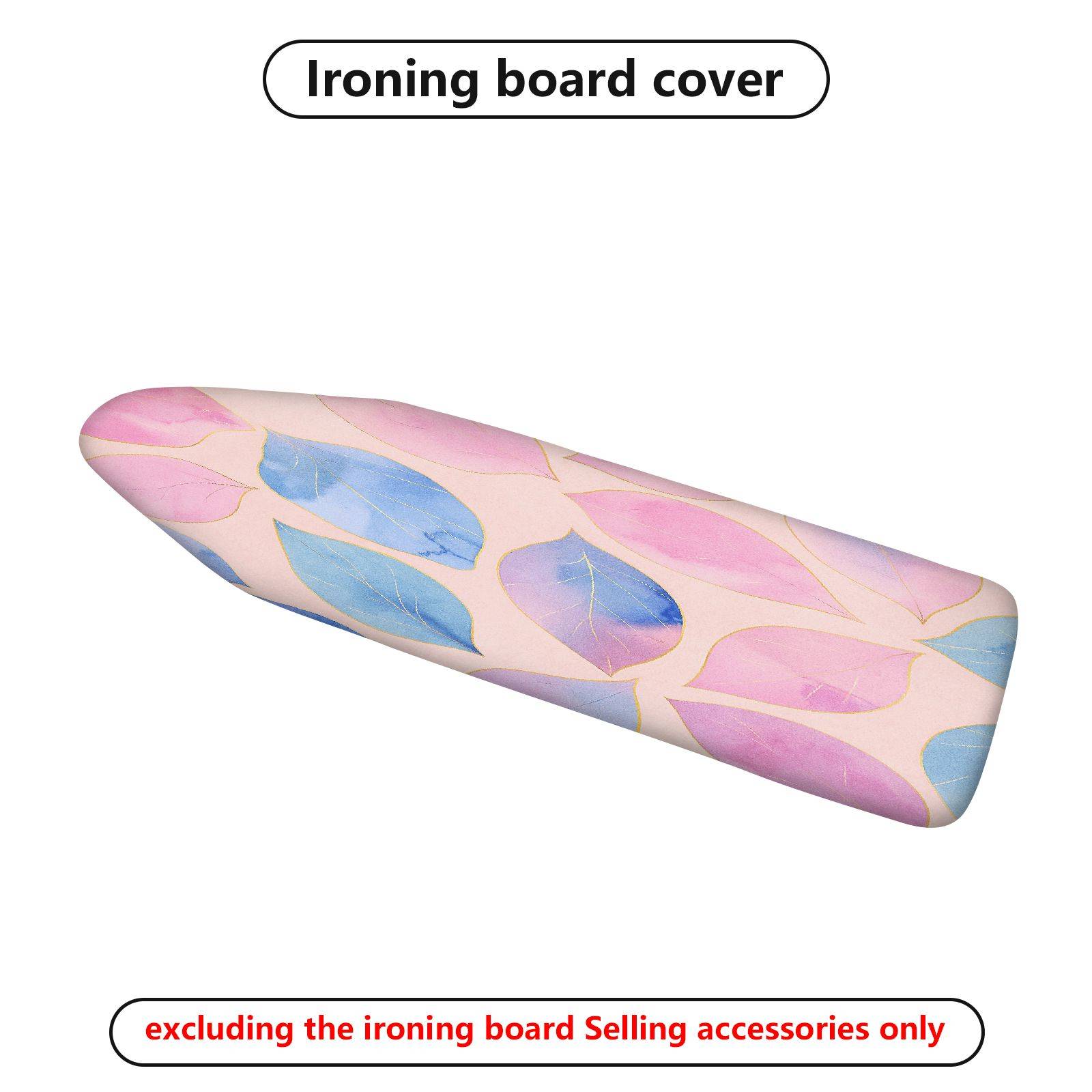 1-Piece Pink Blue Leaf Pattern  Ironing Board Cover, Universal Size, Without Board
