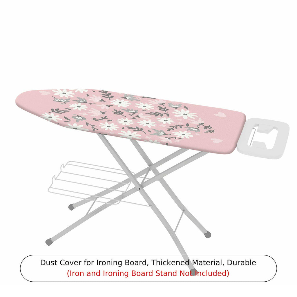 1-Piece Floral Pattern Pink Daisy Heart  Ironing Board Cover, Universal Size, Without Board