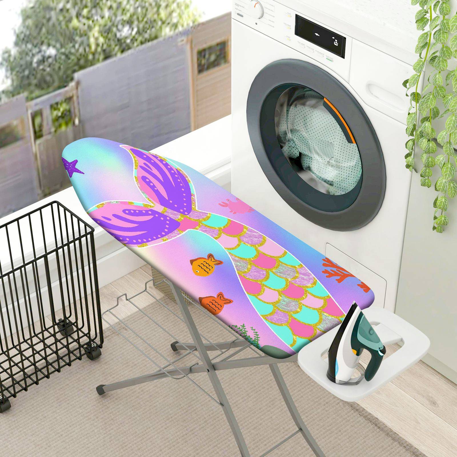 1-Piece Ocean Fantasy Colorful  Ironing Board Cover, Universal Size, Without Board