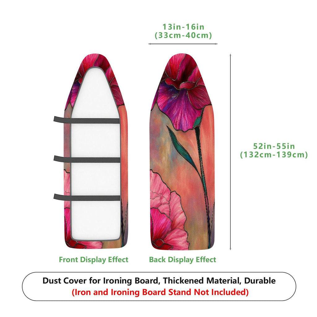 1-Piece Floral Art Pink Flower  Ironing Board Cover, Universal Size, Without Board
