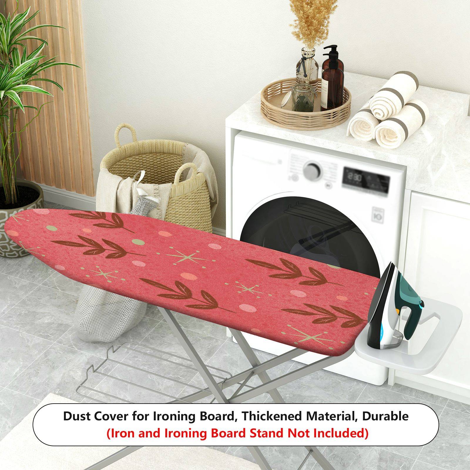1-Piece Floral Pattern Leaves Christmas  Ironing Board Cover, Universal Size, Without Board