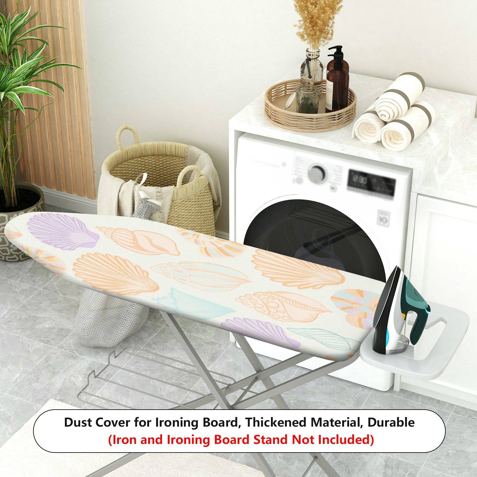 1-Piece Shell Ocean Nautical  Ironing Board Cover, Universal Size, Without Board