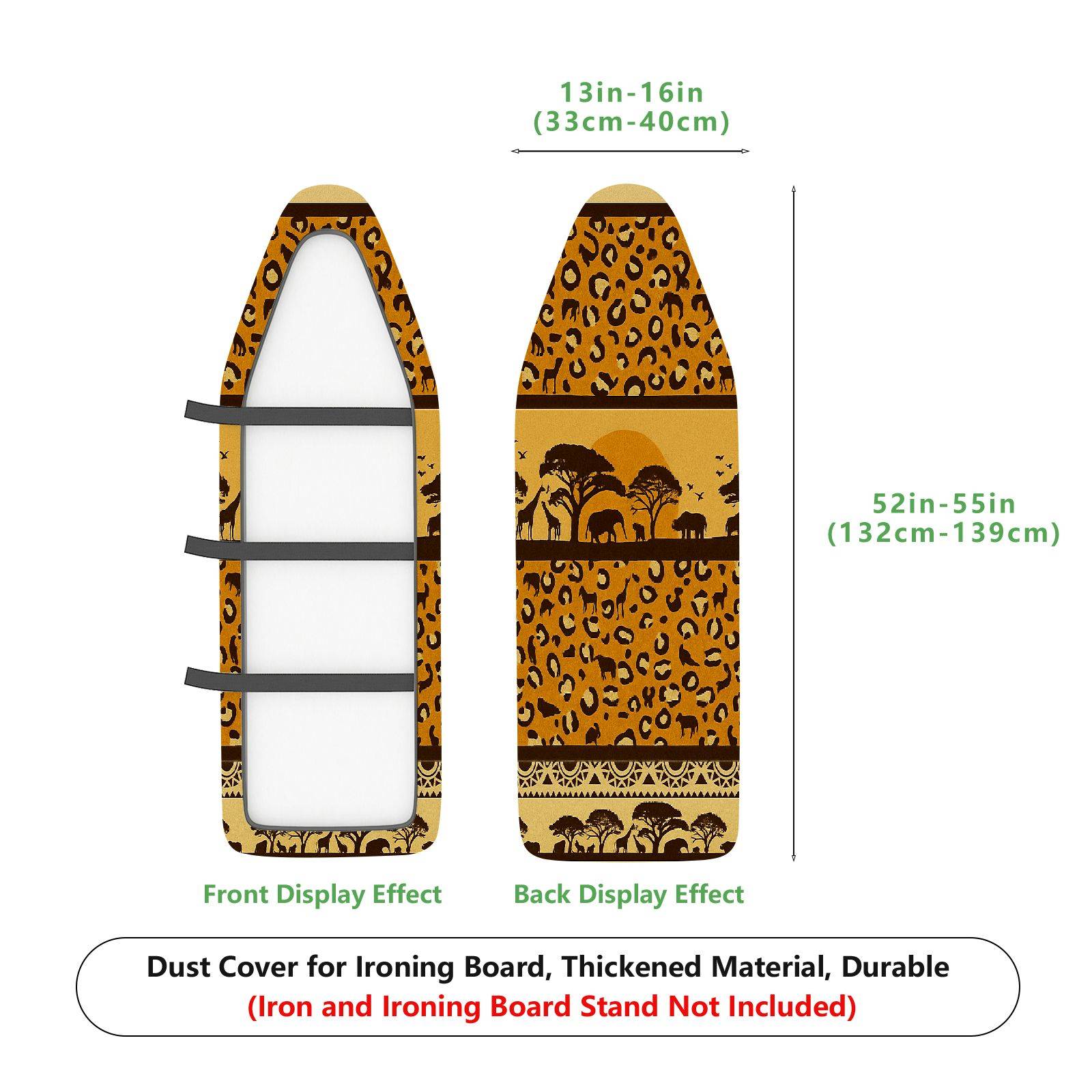 1-Piece Leopard Safari Animal  Ironing Board Cover, Universal Size, Without Board
